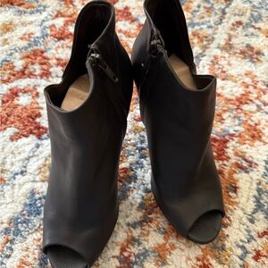 Calvin Klein Black Peep-Toe Ankle Booties